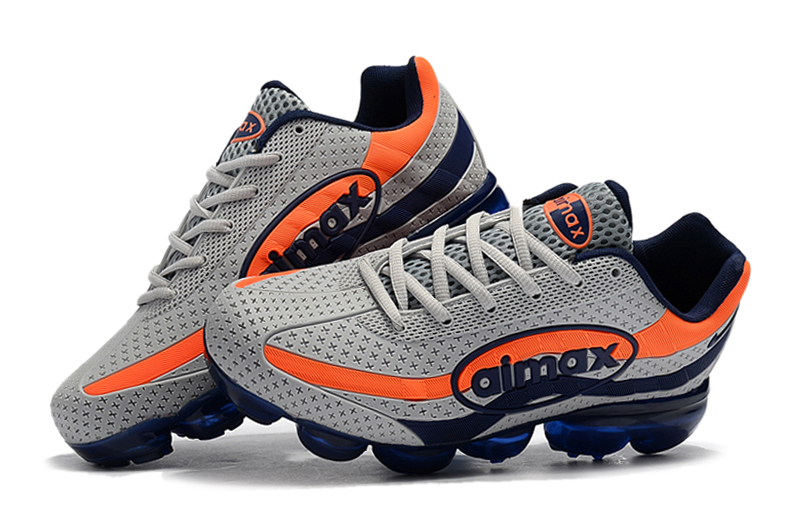Men Nike Air Max 95 VaporMax Grey Blue Orange Running Shoes - Click Image to Close